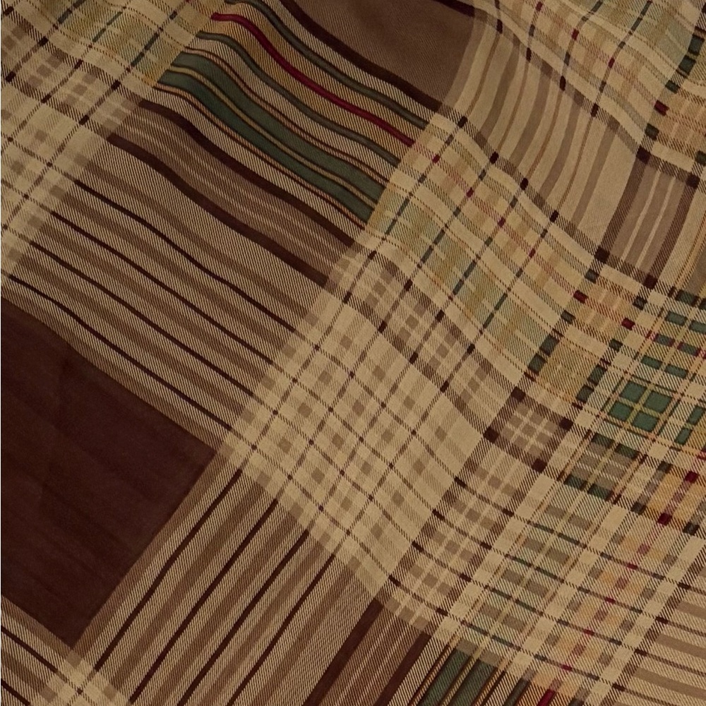 New Ralph Lauren 100% Silk Asymmetrical Plaid Skirt – Flowy Handkerchief Hem - Picture 4 of 5